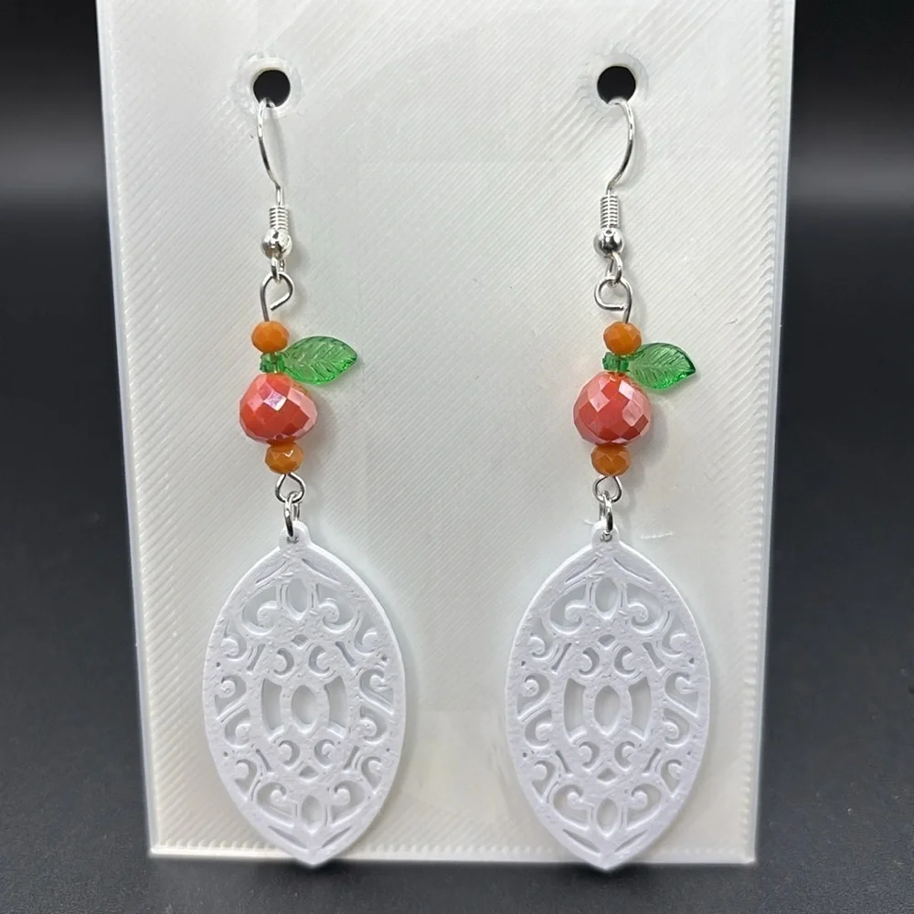 Orange Geometric Earrings